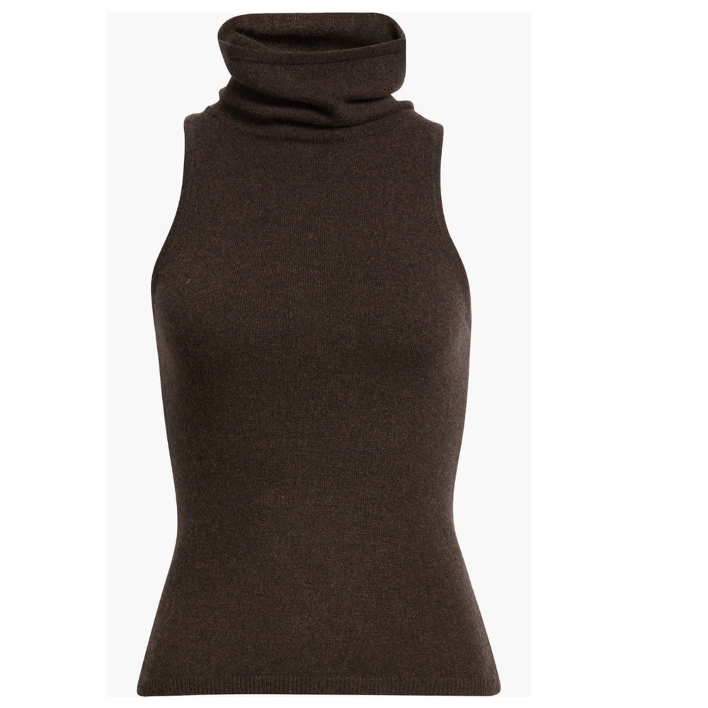 Reformation Marcy Sleeveless Turtleneck Sweater 100% Cashmere - Picture 3 of 5